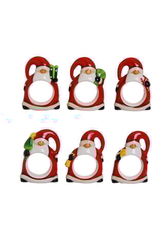 6 suporte de guardanapos em cerâmica Xmas - 5 x 2 x 7 cm