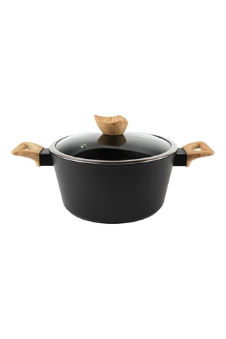 Trem de cozinha em aço inoxidável Black Wood - 19 peças