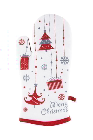 Luva de cozinha Branco, vermelho e cinzento