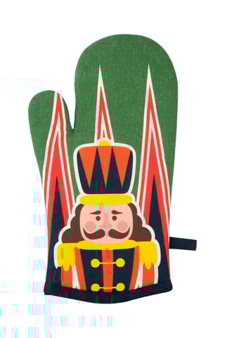 Luvas de forno Vintage Christmas Verde