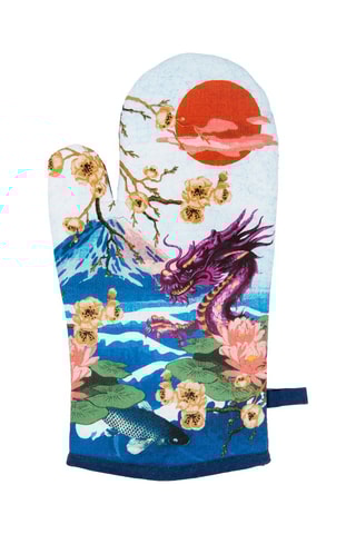 Luva de cozinha Fuji Azul e branco