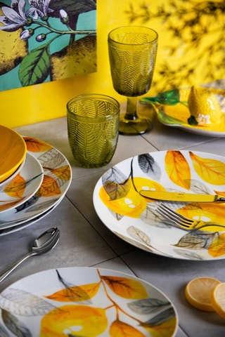 Serviço em porcelana e arenito Lemon Grey - 18 peças