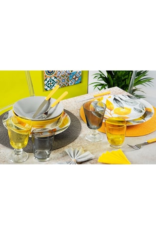Serviço em porcelana e arenito Lemon Grey - 18 peças