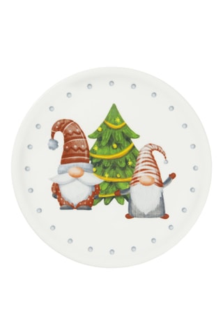 6 pratos rasos em porcelana Gnomo Friends - 31,5 cm