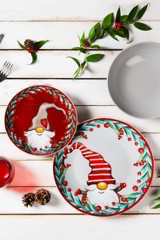 Serviço de porcelana e arenito Holly Gnomo - 18 peças