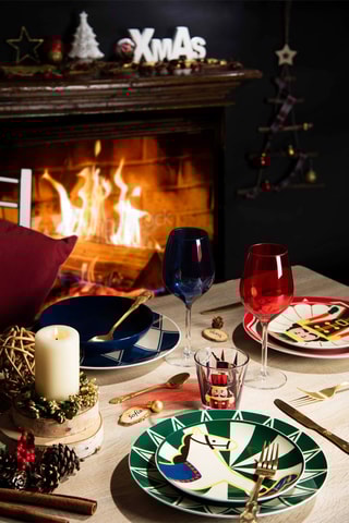 Serviço de arenito e porcelana Vintage Christmas - 18 peças 