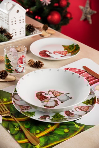 Serviço de porcelana Gnome Friends 12 peças