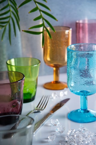 6 copos com pé Color Bubble 39 cl