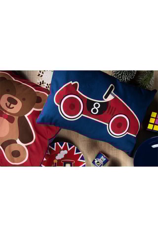 Almofada Vintage Toys Vermelho e azul - 45 x 30 cm