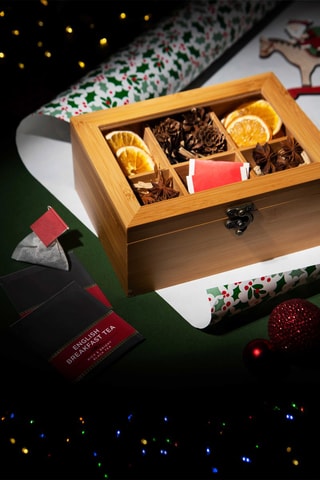 Caixa para chá em bambu  21 x 16 x 9 cm