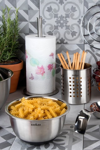 Suporte para rolo em aço inoxidável 15 x 30 cm