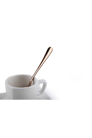 6 colheres de café em aço inoxidável Copper