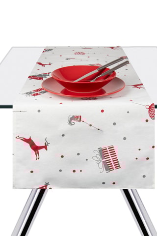 Caminho de mesa Christmas Branco - 40 x 140 cm