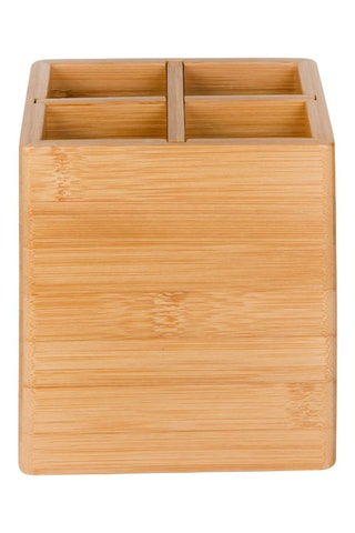 Frasco para talheres em bambu 13,5 x 13,5 x 14,5 cm