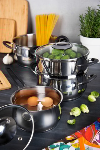 Trem de cozinha em aço inoxidável Smart - 7 peças