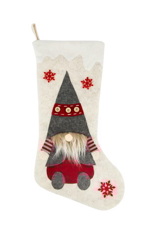 Meia de Natal - Cru e vermelho