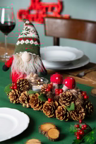 Gnomo de Natal - Vermelho e verde-azeitona