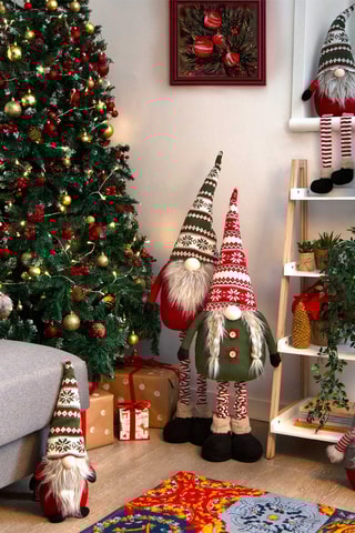 Gnomo de Natal - Vermelho e branco