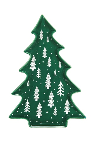 Travessa em cerâmica Green Winter - 25 x 16,8 x 2 cm