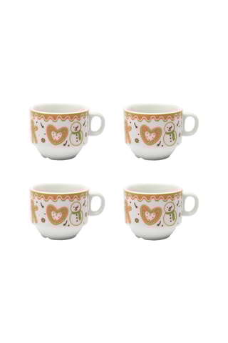4 chávenas de café em porcelana Wonderful G. - 90 ml