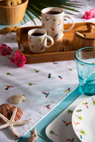 6 chávenas de café em New Bone China Honolulu - 10 cl