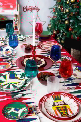 6 pratos para aperitivo em porcelana Vintage - 15 cm