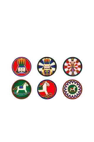 6 pratos para aperitivo em porcelana Vintage - 15 cm