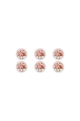 6 pratos rasos em porcelana Gnomo - 30,5 cm