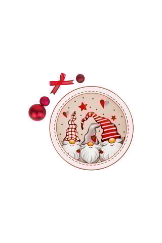 6 pratos rasos em porcelana Gnomo - 30,5 cm