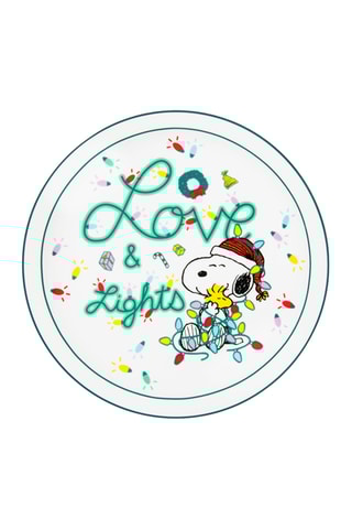 6 pratos de pizza em porcelana Snoopy e Woodstock Snoopy e os Peanuts - 30,5 cm