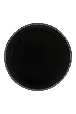 Pufe-baú Etnico Living - Preto e cru - Toque veludo