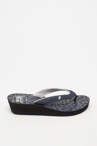 Tongs compensées Moorea Nova VIII - Bleu nuit et noir