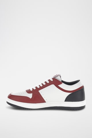 Baskets en cuir - Bordeaux et blanc