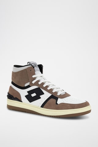 Baskets montantes en cuir Slam - Marron et blanc