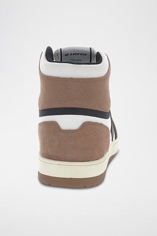 Baskets montantes en cuir Slam - Marron et blanc