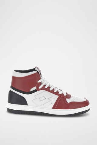 Baskets montantes en cuir Slam - Rouge et blanc