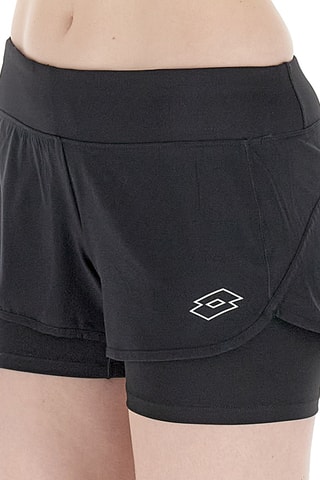 Short de tennis trompe l’œil Tech - Noir
