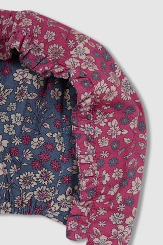 Béguin réversible - Bleu-gris et fuchsia