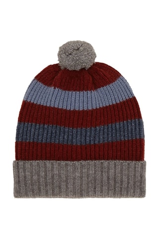 Bonnet - Gris et bordeaux