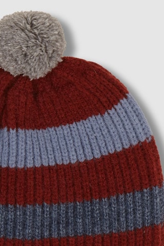 Bonnet - Gris et bordeaux