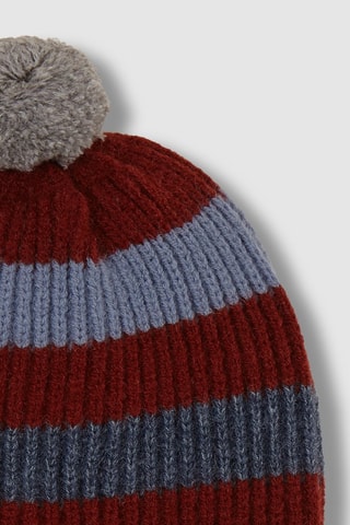Bonnet - Gris et bordeaux
