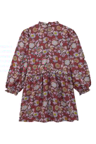 Jurk met Ruches - Bordeauxrood