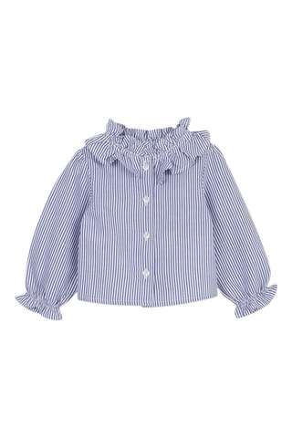 Blouse - Blauw en wit