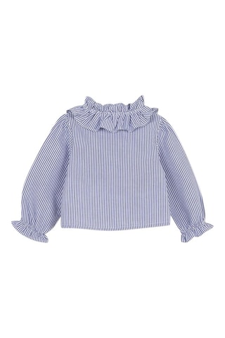 Blouse - Blauw en wit