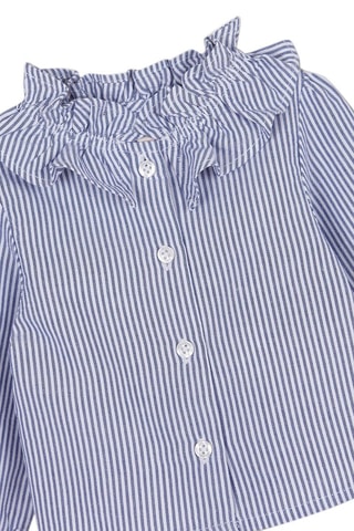 Blouse - Blauw en wit