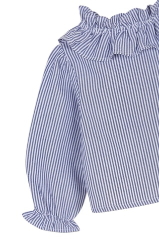 Blouse - Blauw en wit