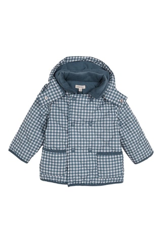 Gewatteerde Jas met Capuchon - Petrolblauw