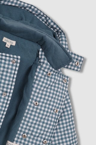 Gewatteerde Jas met Capuchon - Petrolblauw