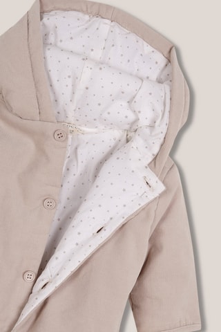 Grenouillère à capuche en velours - Beige