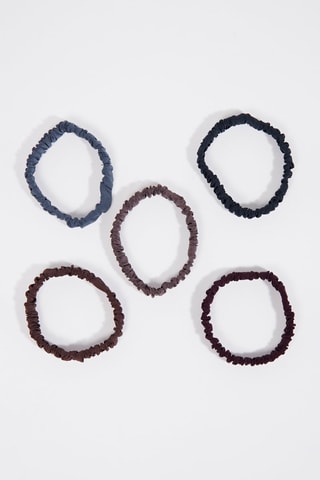 5 Haarelastieken - Zwart en Bruin